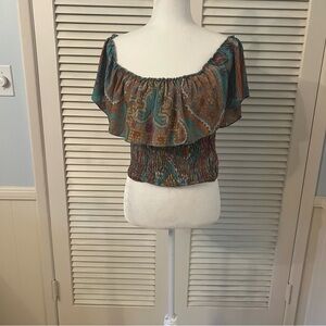 Paisley Off-Shoulder Blouse